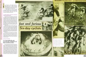 Two Magazine scan of arrticle about the Madison 6-day races held at MSU's Demonstration Hall in April 1980 and elsewhere around the country