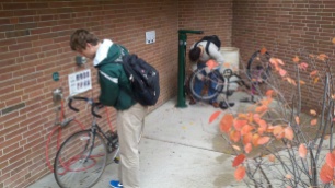 Our public air station and DIY Dero Fixit Station outside the MSU Bikes Svc Ctr. are used a LOT.