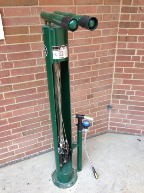 Our DIY Dero Fixit Station that features a pump with a universal head for both common air valves.