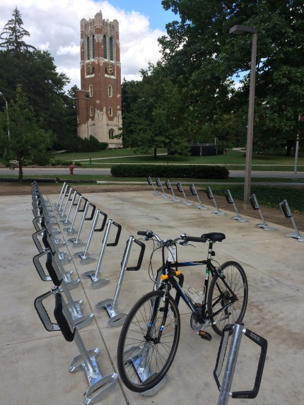 New Main Library bike parking area finished (fall 2015).