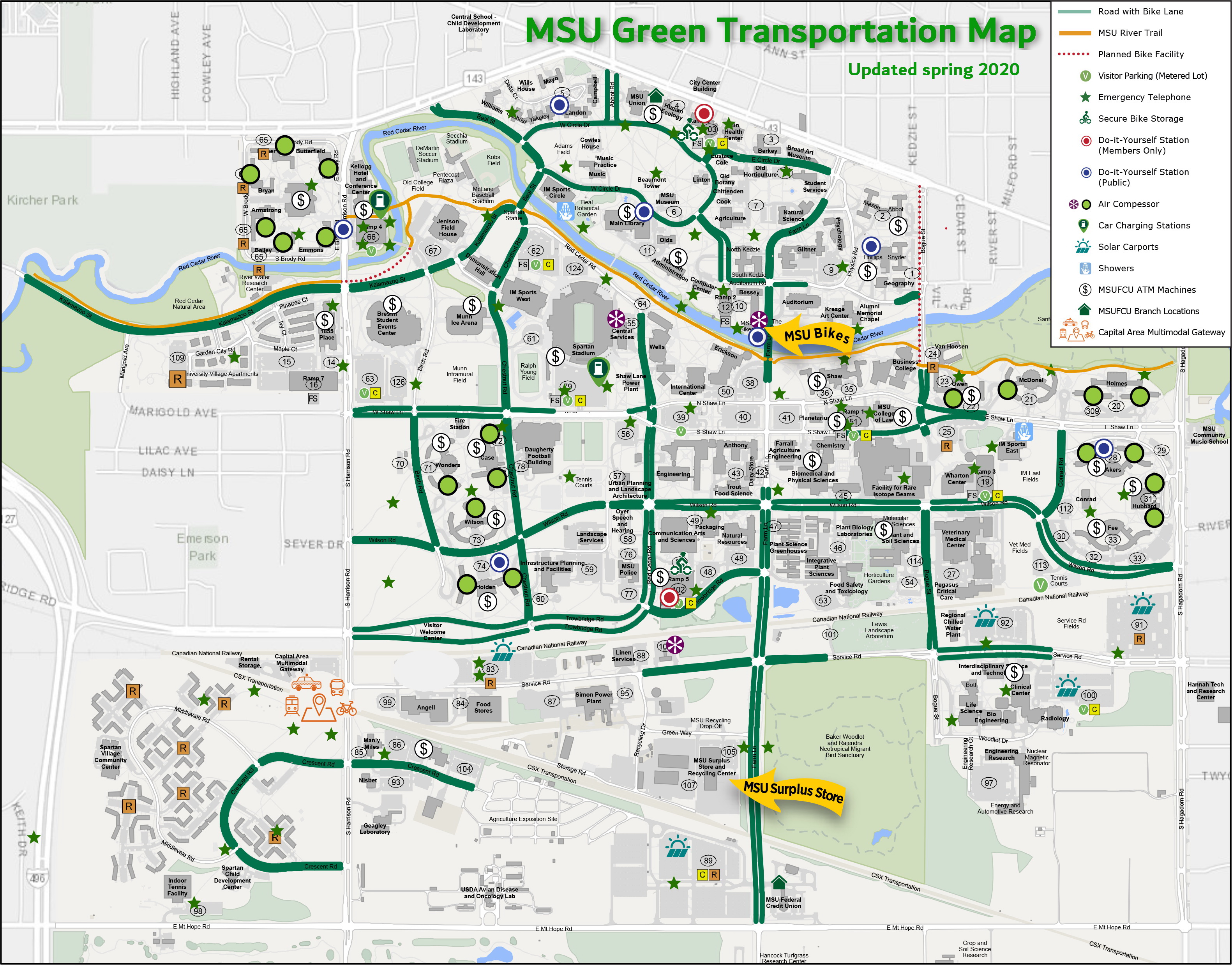 Updated MSU Green Transportation Map
