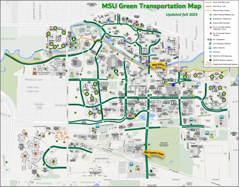 Updated MSU Green Transportation Map